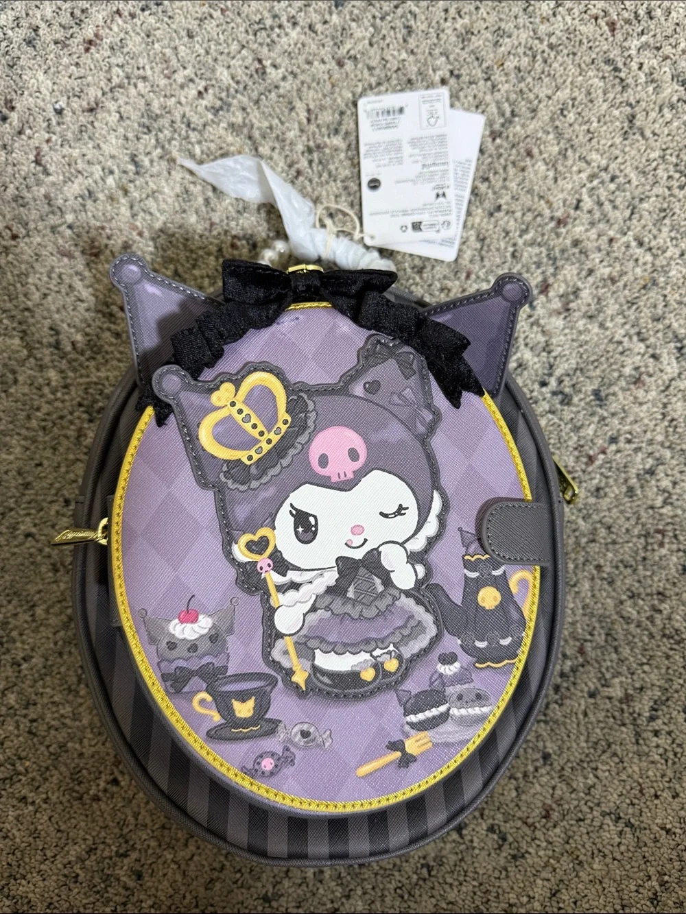 Loungefly Sanrio Kuromi 20th Anniversary Cameo Mini Backpack NEW